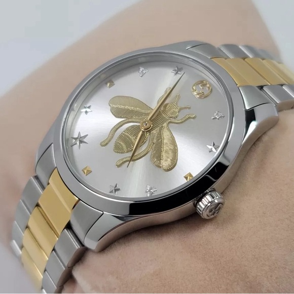 Gucci G-Timeless SWISS Quartz Bee Dial Two Tone Stainless Steel Watch YA1264131 - Picture 2 of 10